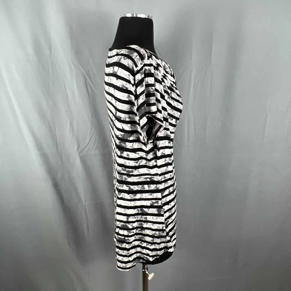 Apt 9 Essentials Blouse Top Womens XL White Black Horizontal Stripes Cowl Neck - Picture 2 of 10